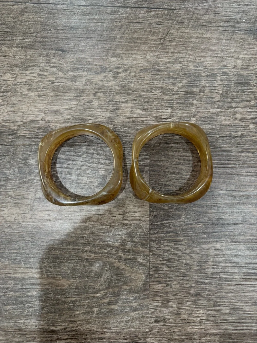 Olive Brown Resin Bangle Bracelets - Set of 2